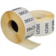 Этикетки 38x25, намотка 2000, d втулки 40, полуглянец