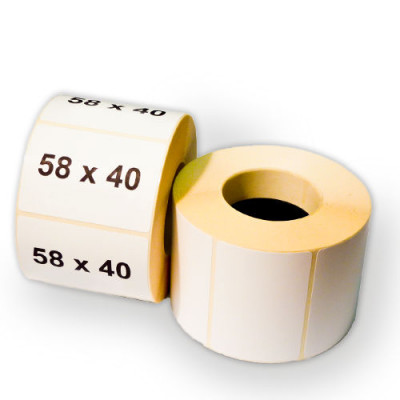 Этикетки 58x40, намотка 700, d втулки 40, термо Этикетки 58x40, намотка 700, d втулки 40, термо
