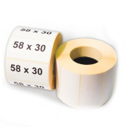 Этикетки 58x30, намотка 900, d втулки 40, полуглянец